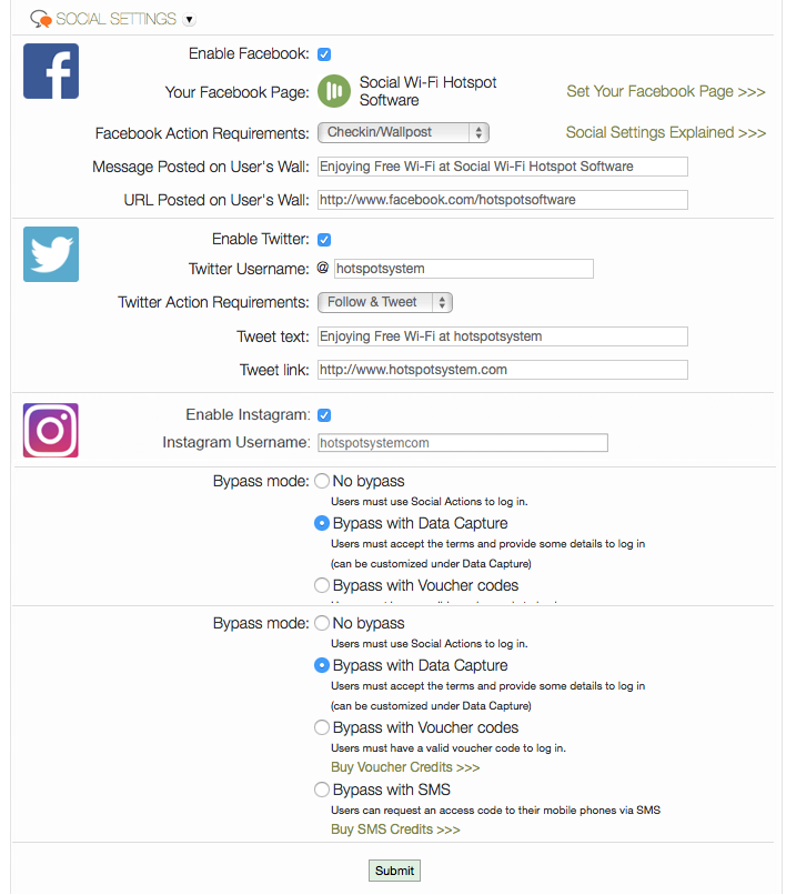 Social Options Explained Hotspotsystem Help Desk